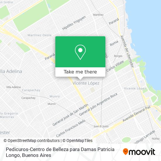 Mapa de Pedicuros-Centro de Belleza para Damas Patricia Longo