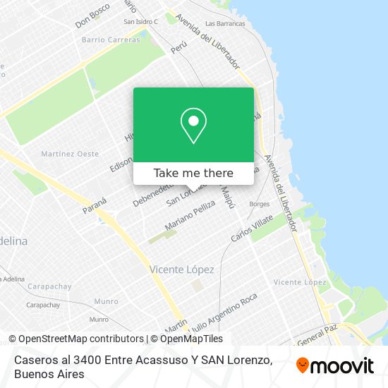 Caseros al 3400 Entre Acassuso Y SAN Lorenzo map