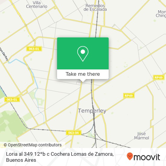 Mapa de Loria al 349 12ºb c  Cochera  Lomas de Zamora