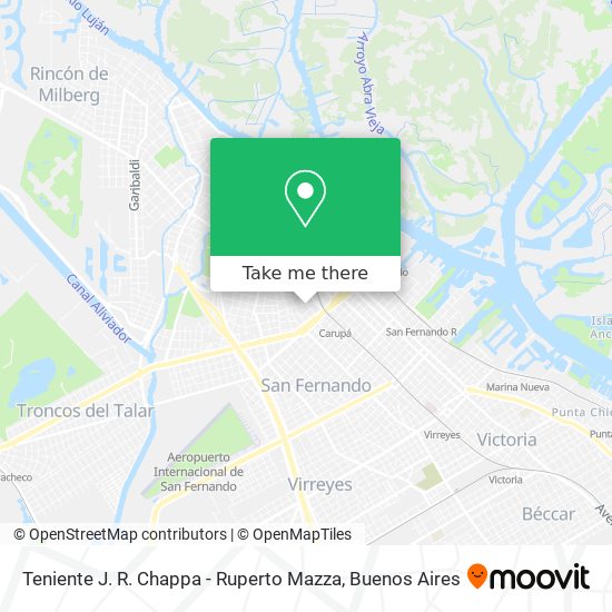 Teniente J. R. Chappa - Ruperto Mazza map