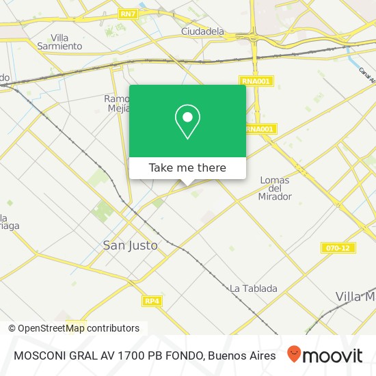 MOSCONI  GRAL AV 1700 PB FONDO map