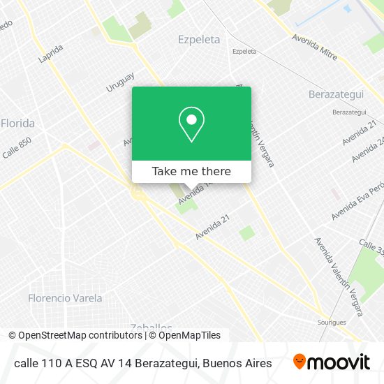 calle 110 A ESQ  AV  14  Berazategui map
