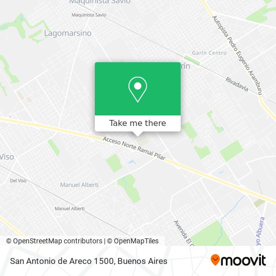 San Antonio de Areco  1500 map