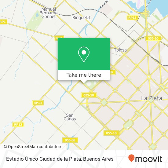 Mapa de Estadio Único Ciudad de la Plata