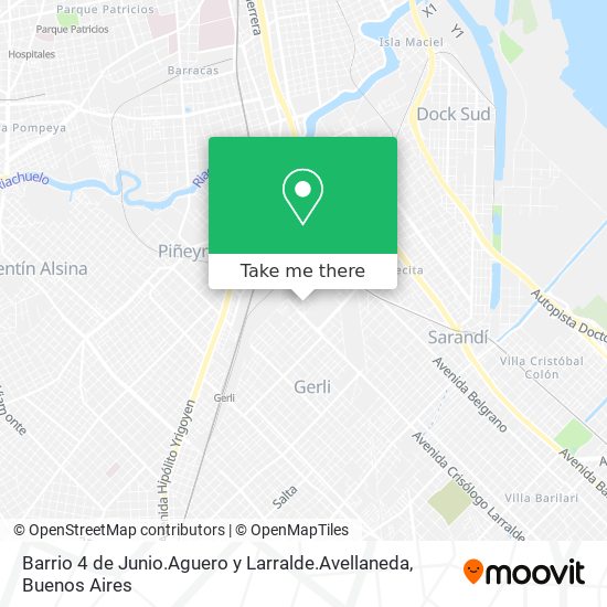 Barrio 4 de Junio.Aguero y Larralde.Avellaneda map