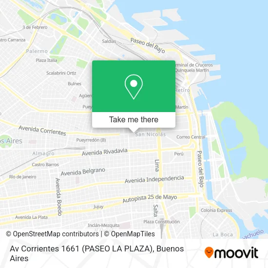 Av  Corrientes 1661 (PASEO LA PLAZA) map