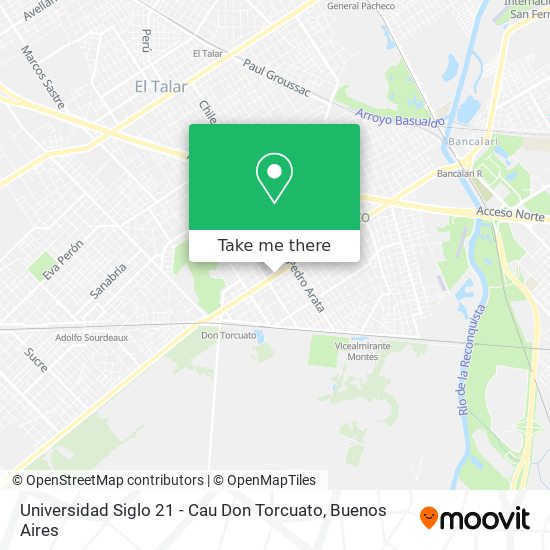 Universidad Siglo 21 - Cau Don Torcuato map