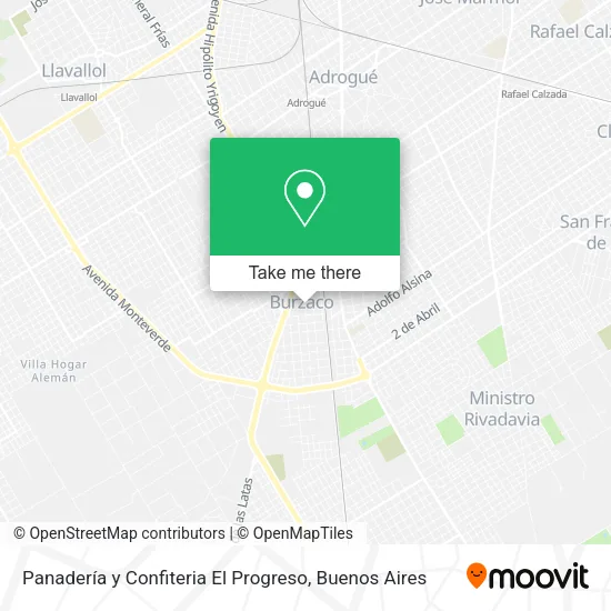 Mapa de Panadería y Confiteria El Progreso