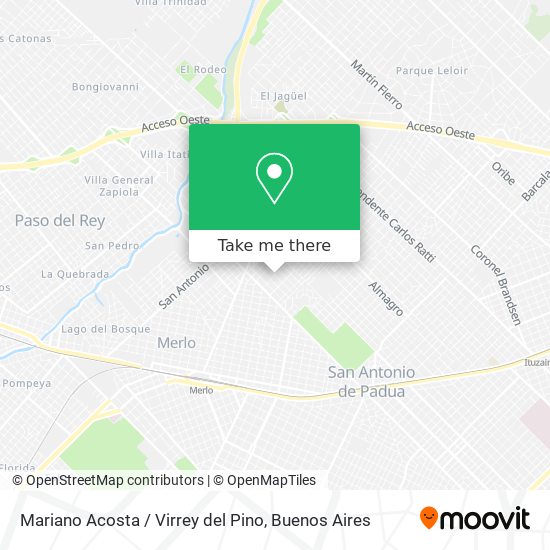 Mariano Acosta / Virrey del Pino map