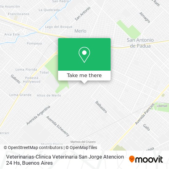 Mapa de Veterinarias-Clinica Veterinaria San Jorge Atencion 24 Hs