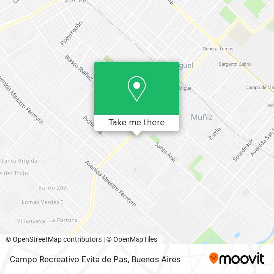 Campo Recreativo Evita de Pas map