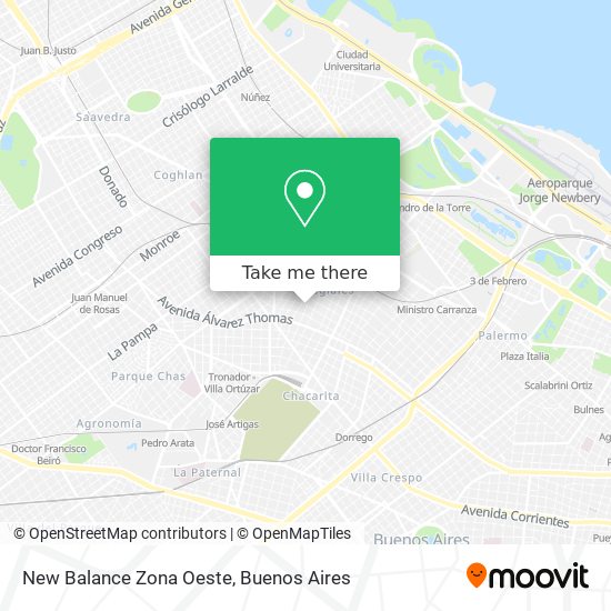 New Balance Zona Oeste map