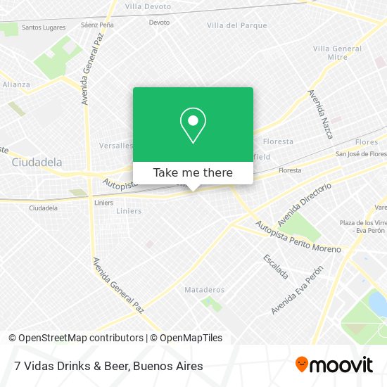 7 Vidas Drinks & Beer map