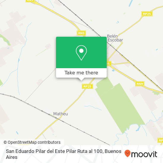 San Eduardo  Pilar del Este   Pilar Ruta  al 100 map