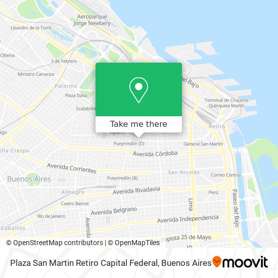 Plaza San Martin  Retiro  Capital Federal map