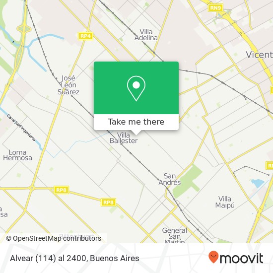 Alvear (114) al 2400 map