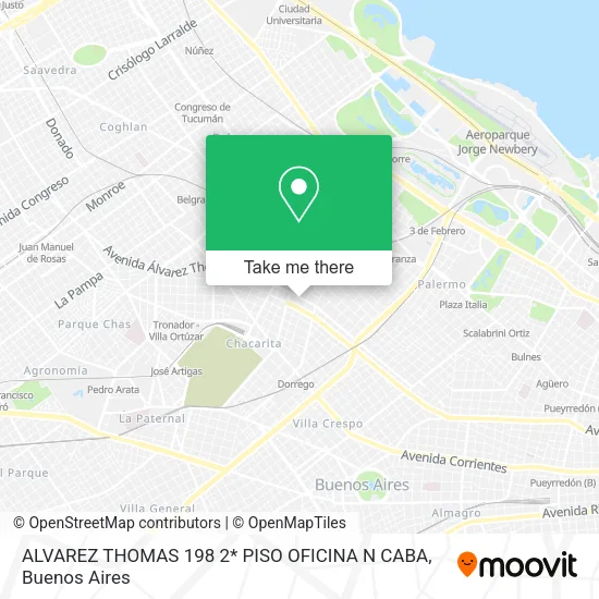 ALVAREZ THOMAS 198  2* PISO OFICINA N CABA map
