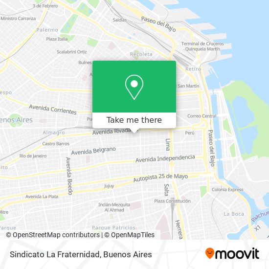 Sindicato La Fraternidad map