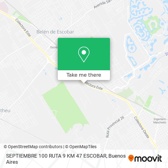 Mapa de SEPTIEMBRE 100   RUTA 9  KM 47   ESCOBAR