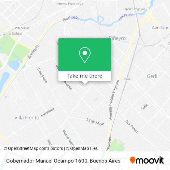 Gobernador Manuel Ocampo 1600 map