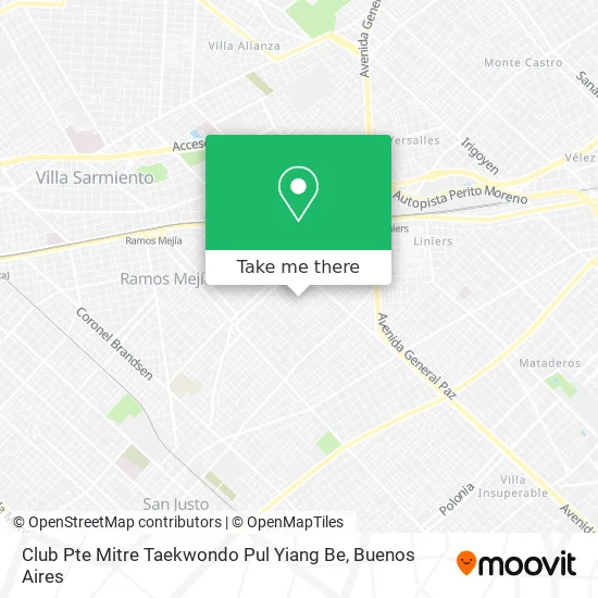 Mapa de Club Pte Mitre Taekwondo Pul Yiang Be