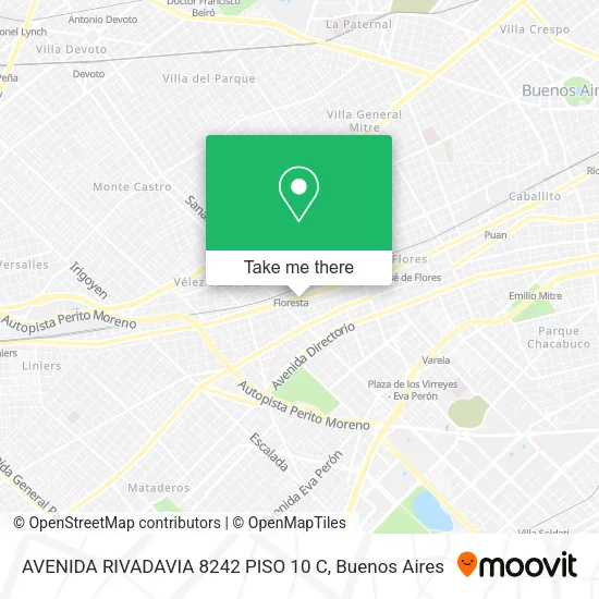 AVENIDA RIVADAVIA 8242 PISO 10 C map