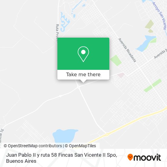 Mapa de Juan Pablo II y ruta 58  Fincas San Vicente II Spo