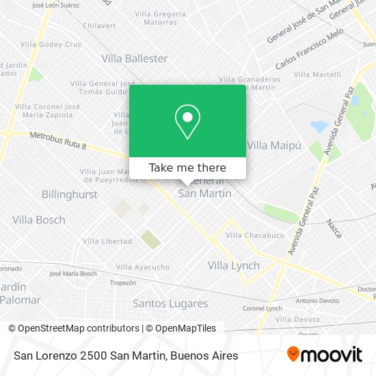 Mapa de San Lorenzo 2500  San Martin