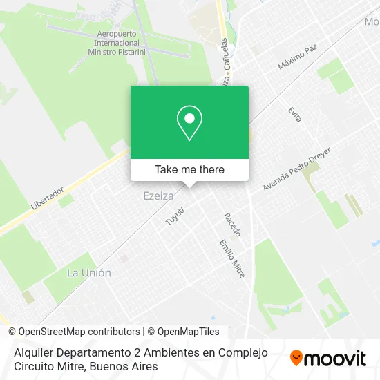 Alquiler   Departamento 2 Ambientes en Complejo Circuito Mitre map