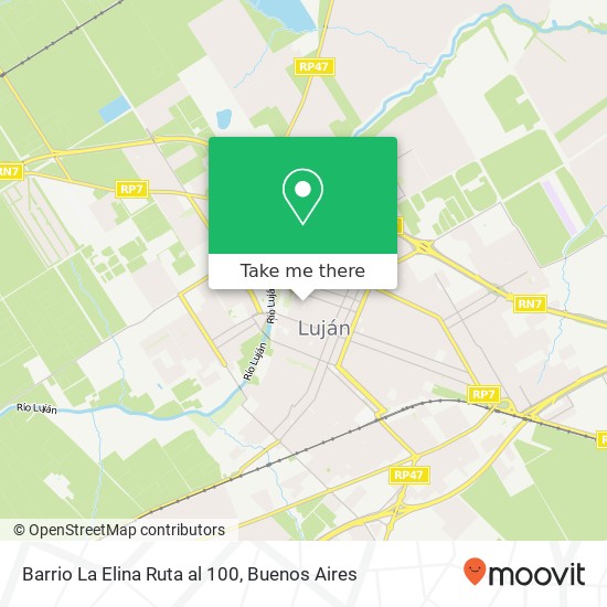 Mapa de Barrio La Elina   Ruta  al 100