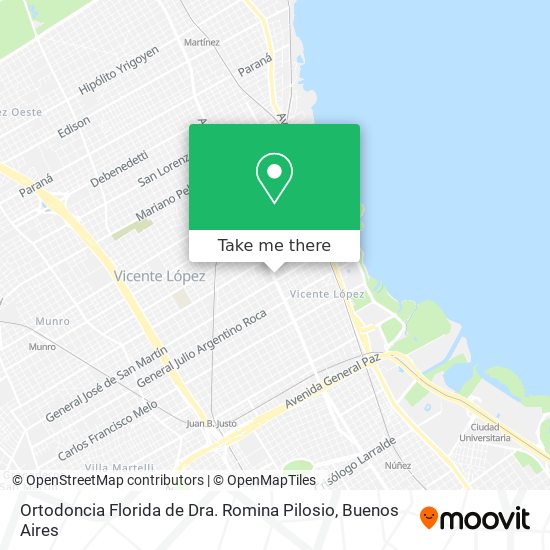 Ortodoncia Florida de Dra. Romina Pilosio map