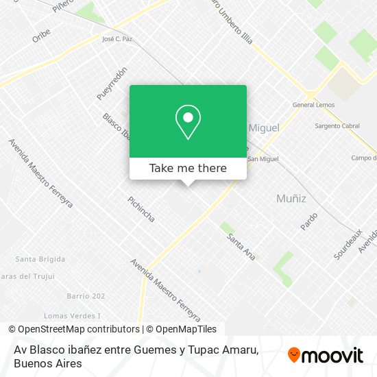 Av Blasco ibañez entre Guemes y Tupac Amaru map