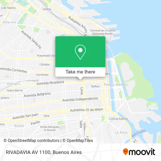 Mapa de RIVADAVIA AV  1100