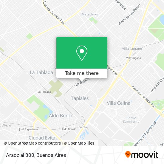 Mapa de Araoz al 800