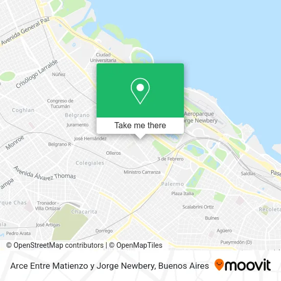 Arce Entre Matienzo      y Jorge Newbery map