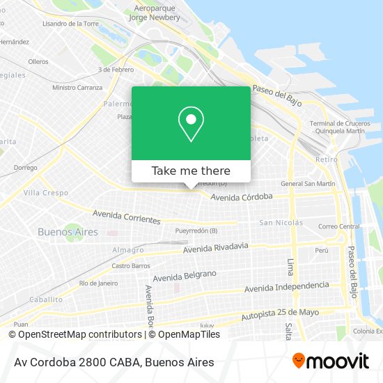 Av Cordoba 2800 CABA map