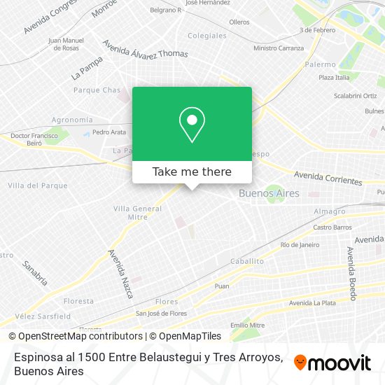 Espinosa al 1500 Entre Belaustegui y Tres Arroyos map