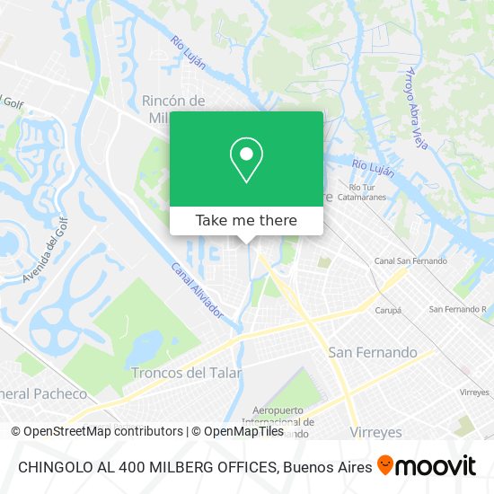 Mapa de CHINGOLO AL 400    MILBERG OFFICES