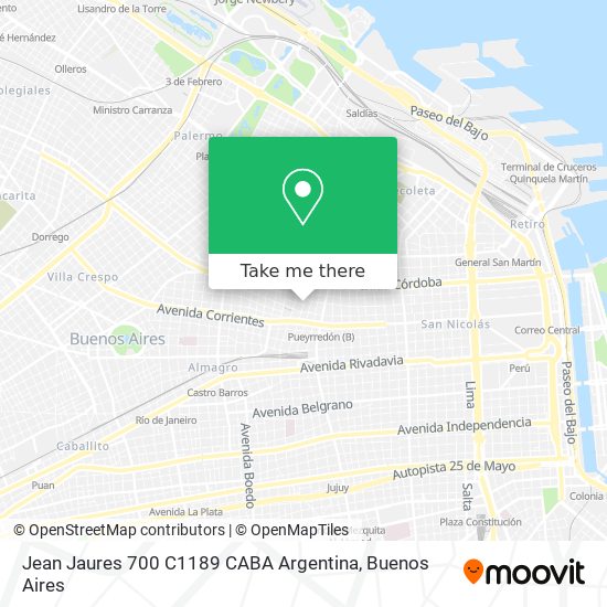 Mapa de Jean Jaures 700  C1189 CABA  Argentina