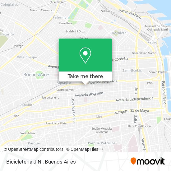 Mapa de Bicicletería J.N.