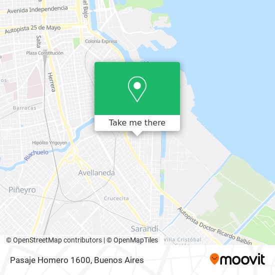 Pasaje Homero 1600 map