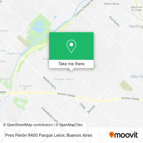 Mapa de Pres  Perón 9400  Parque Leloir