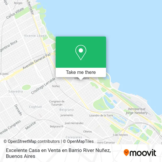 Mapa de Excelente Casa en Venta en  Barrio River  Nuñez
