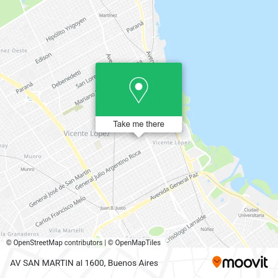 Mapa de AV SAN MARTIN  al 1600