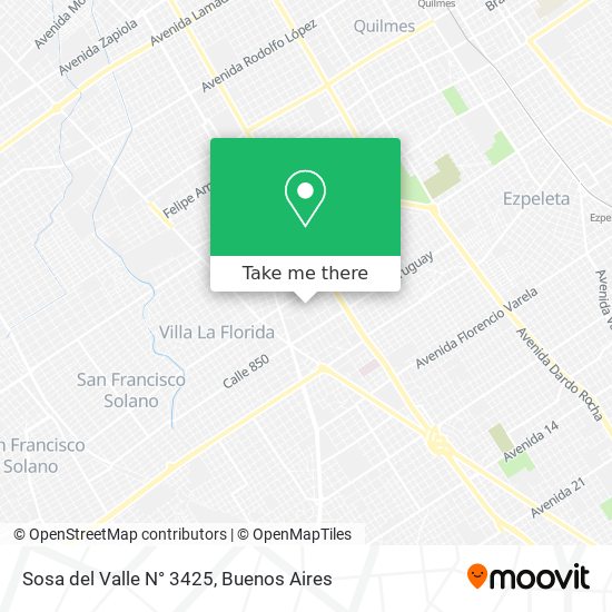 Sosa del Valle N° 3425 map