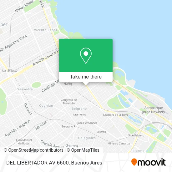 Mapa de DEL LIBERTADOR AV 6600