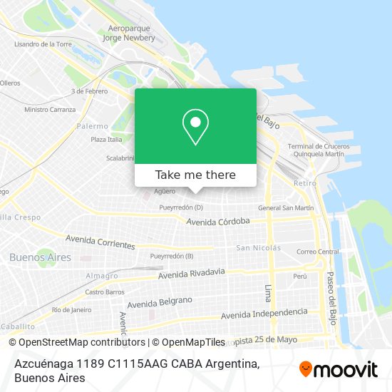 Azcuénaga 1189  C1115AAG CABA  Argentina map