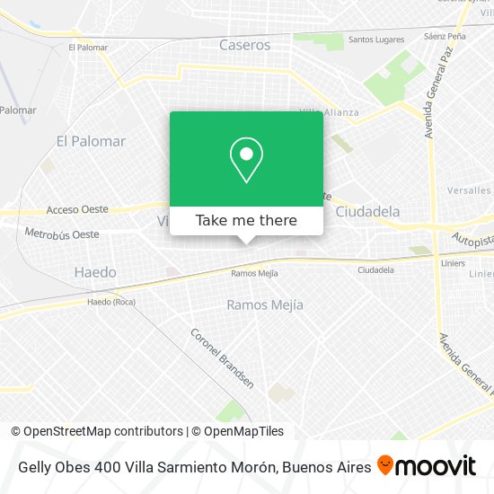 Gelly Obes 400  Villa Sarmiento  Morón map