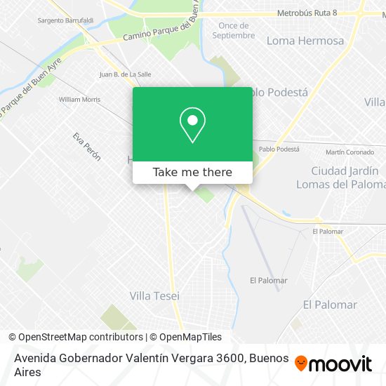 Avenida Gobernador Valentín Vergara 3600 map
