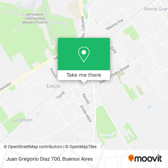 Juan Gregorio Diaz 700 map